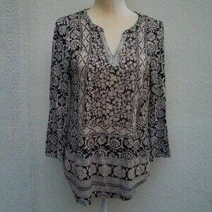 Lucky brand printed longsleeve blouse size medium